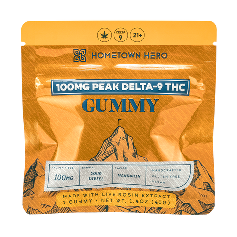 Hometown Hero | Delta-9 Peak 100mg Gummy: Mandarin Sour Diesel - Sativa