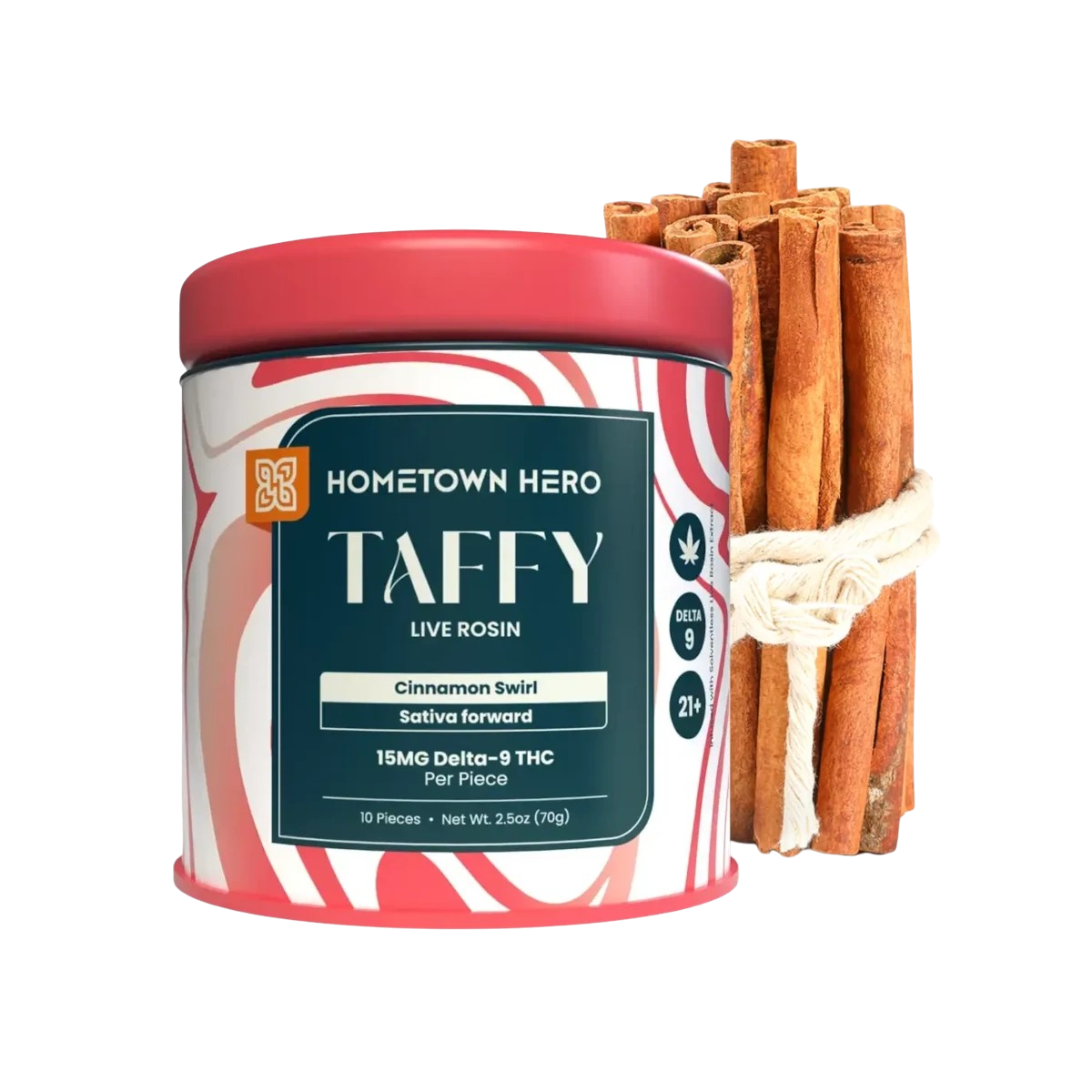 15mg D9 THC Taffy : Cinnamon Swirl | SATIVA