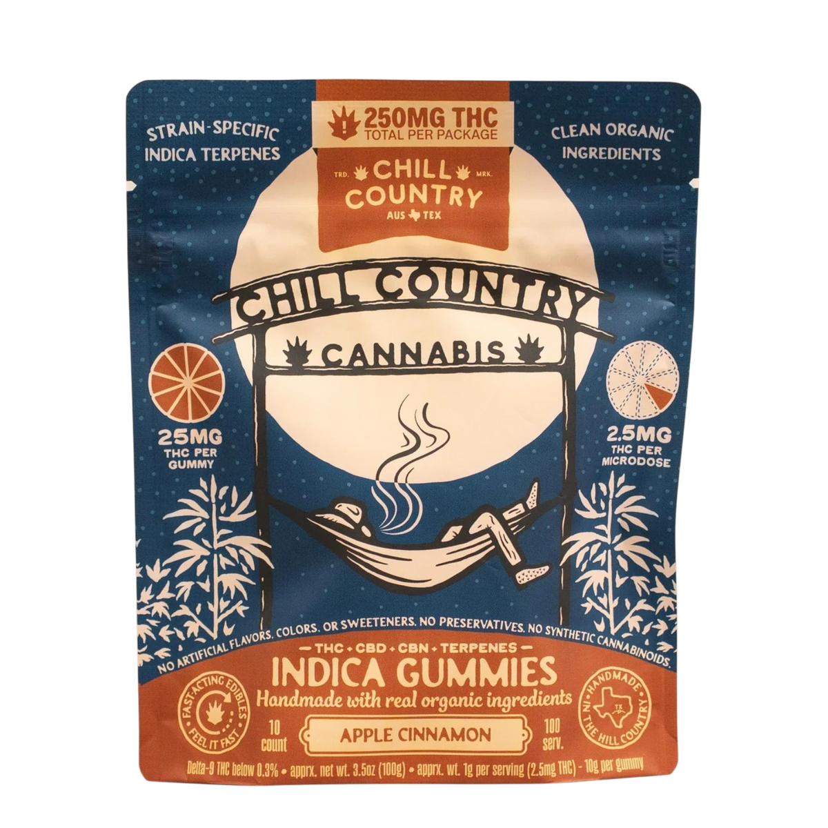 25mg Apple Cinnamon THC Gummies : INDICA (10ct)