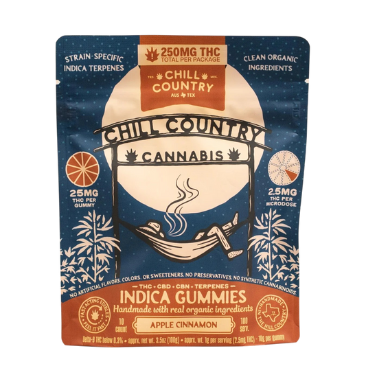 25mg Apple Cinnamon THC Gummies : INDICA (10ct)