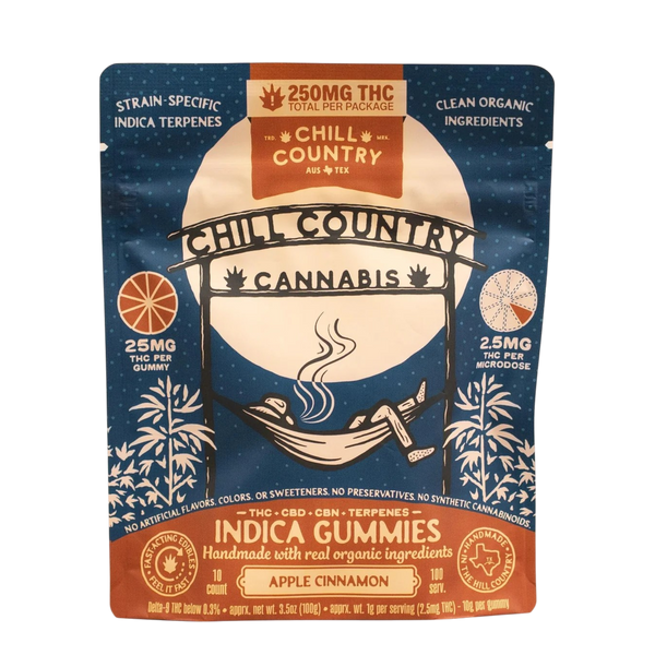 25mg Apple Cinnamon THC Gummies : INDICA (10ct)