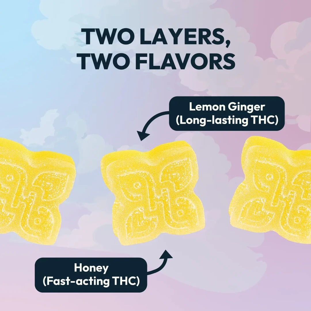 20mg D9 [10ct] Honey Lemon Ginger - Double Take Gummies [SATIVA]