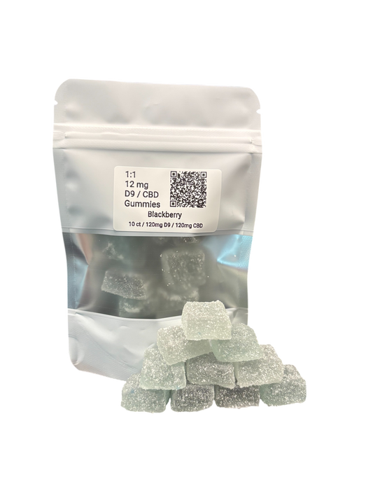 1:1 | 12mg D9/CBD Gummies : Blackberry