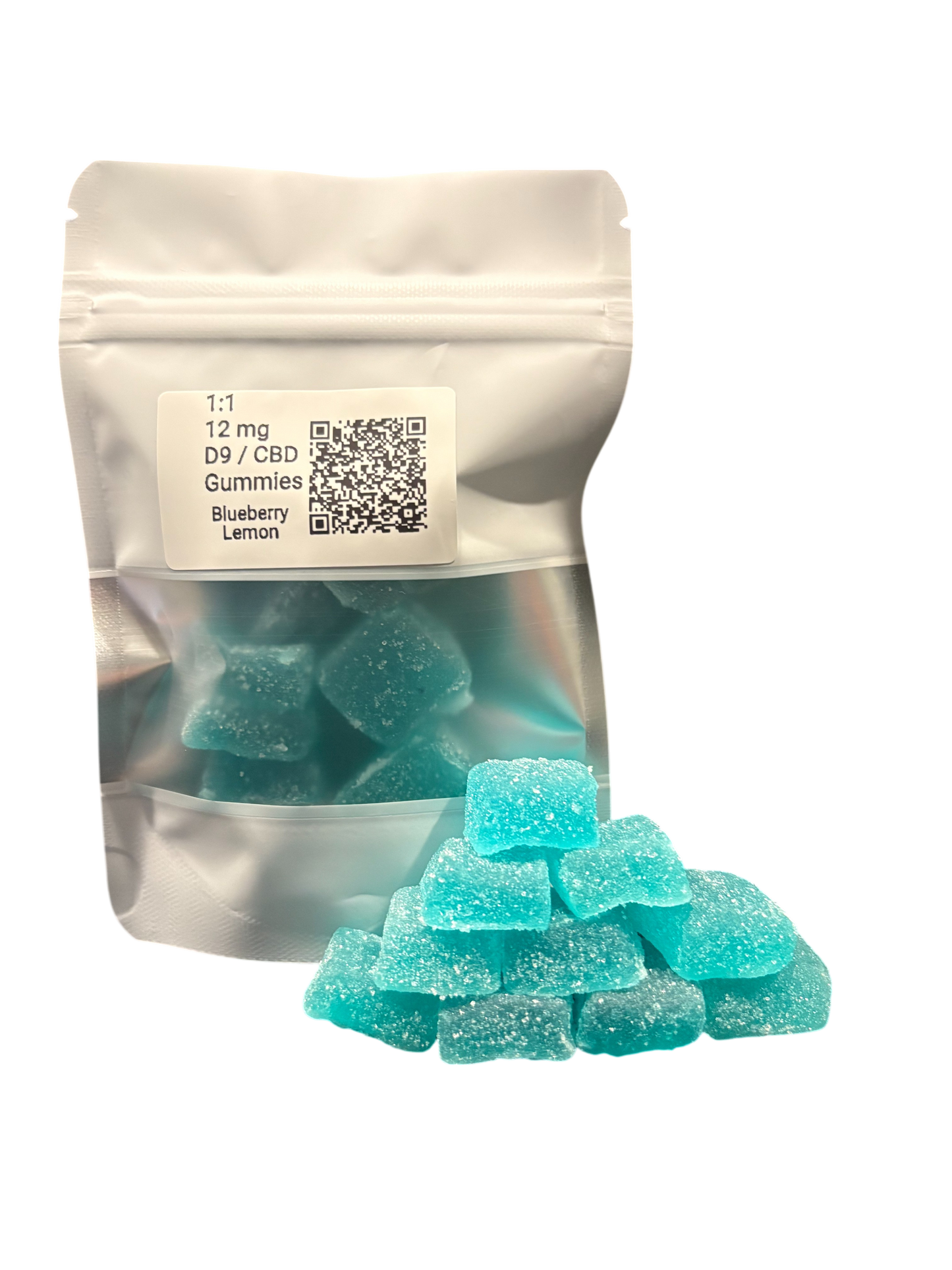 1:1 | 12mg D9/CBD Gummies : Blueberry Lemon