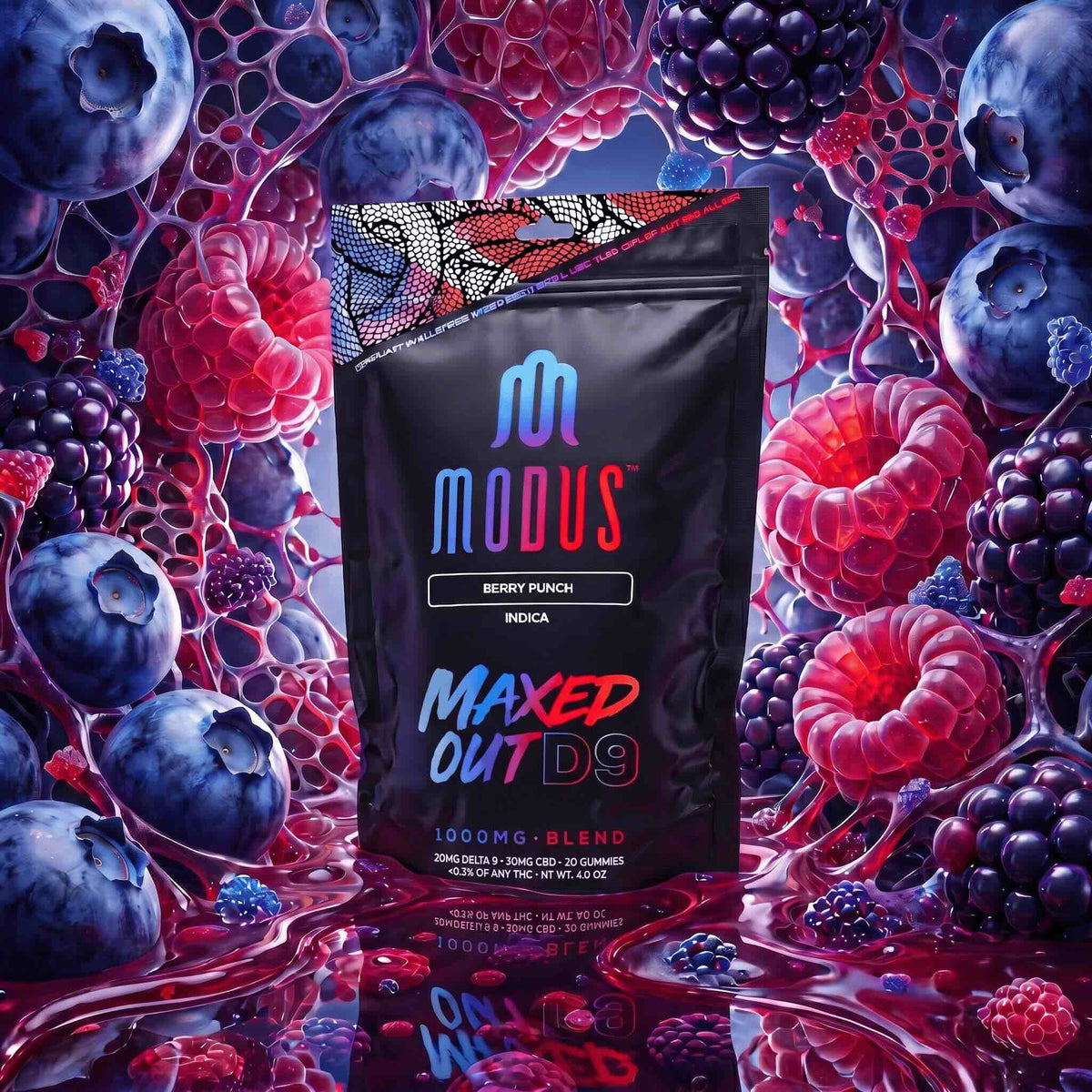 Maxed Out D9 THC Gummies : Berry Punch (INDICA)