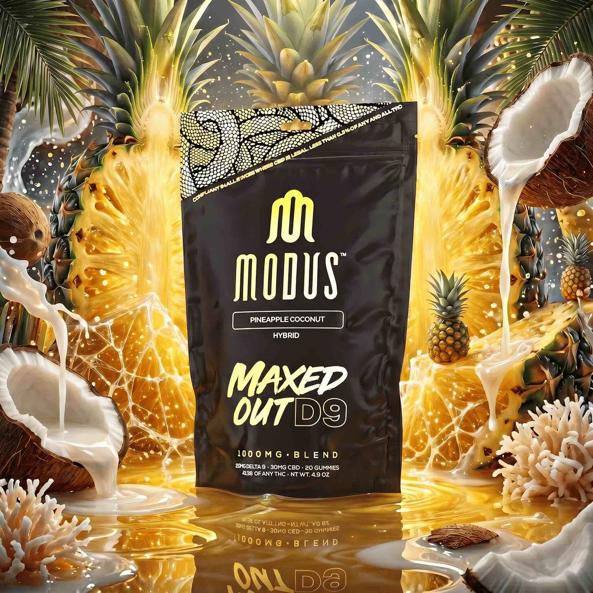 Maxed Out D9 THC Gummies : Pineapple Coconut (HYBRID)