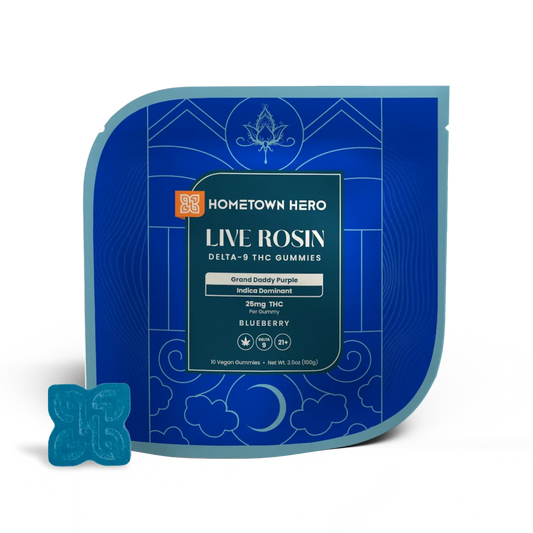 Granddaddy Purp | 25mg D9 [10ct] Live Rosin Canna Classic Gummies [INDICA]
