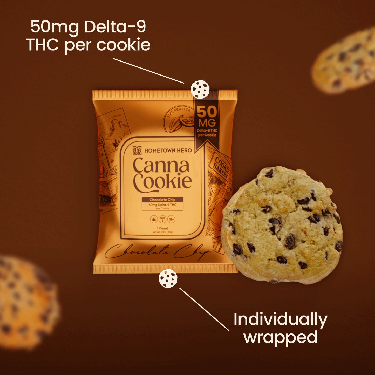 50mg Chocolate Chip - Canna Cookies (Half-Dozen)
