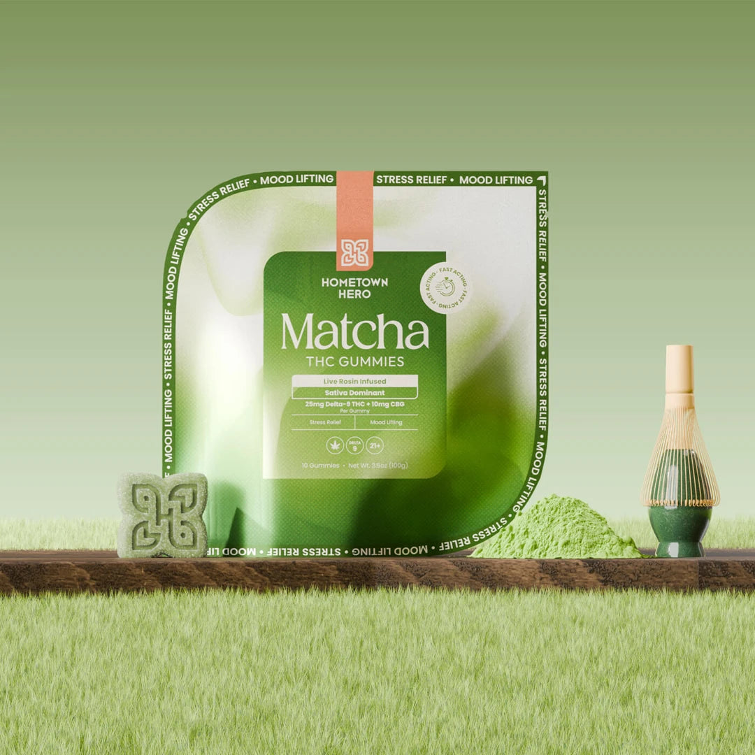 25mg D9 | Matcha [10ct] Live Rosin Gummies [HYBRID]