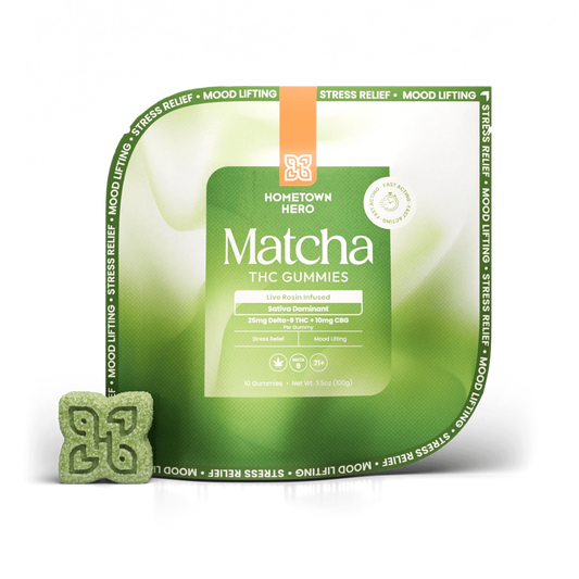 25mg D9 | Matcha [10ct] Live Rosin Gummies [HYBRID]