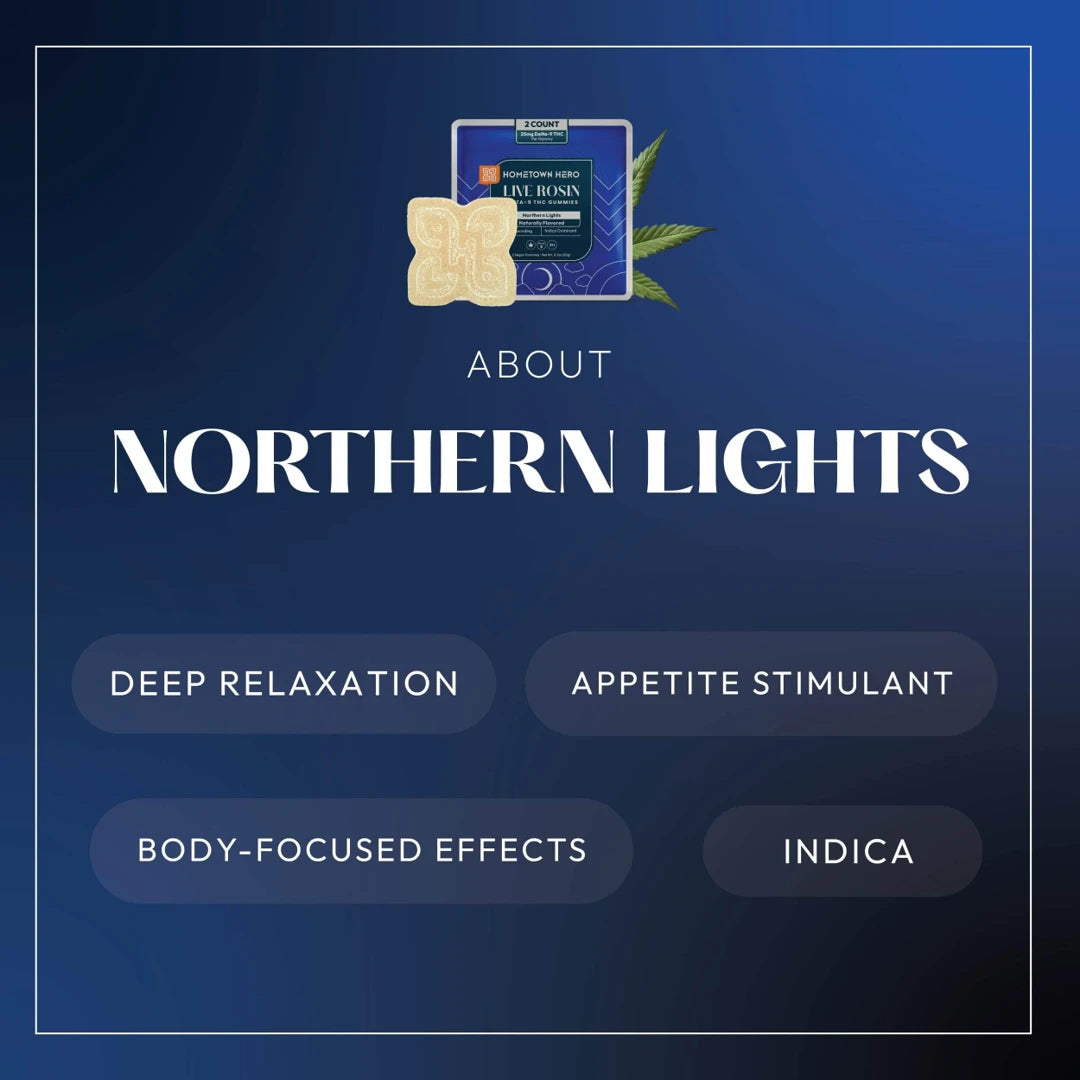Northern Lights | 25mg D9 [10ct] Live Rosin Canna Classic Gummies [INDICA]