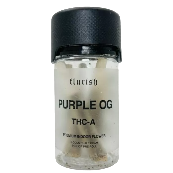 Flurish | Exotic Diamond Coated THCa Pre Rolls [5ct] : Purple OG (INDICA)