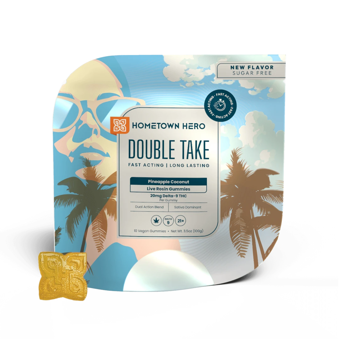 20mg D9 [10ct] Pineapple Coconut - Double Take Gummies [SATIVA]