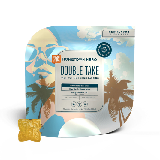 20mg D9 [10ct] Pineapple Coconut - Double Take Gummies [SATIVA]