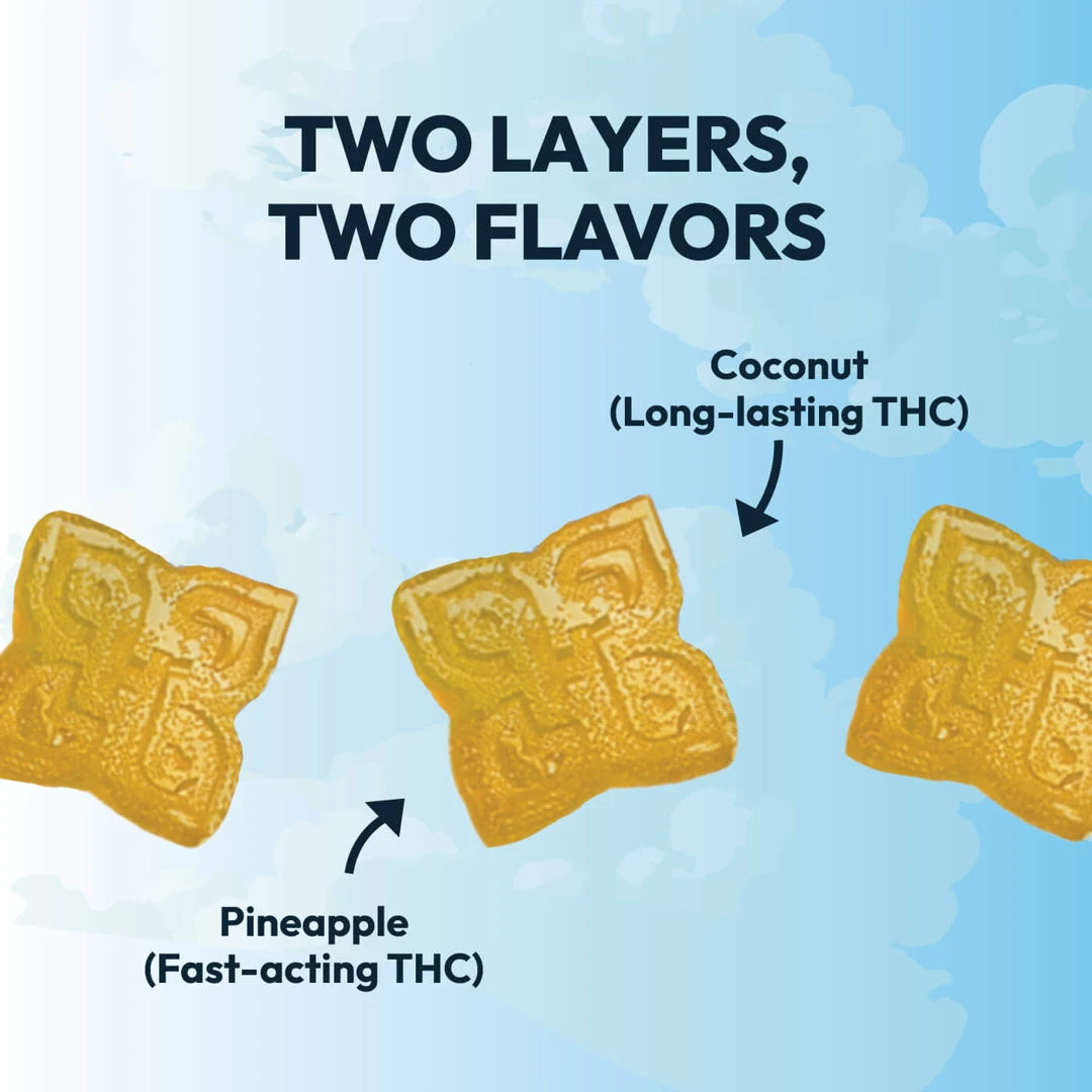 20mg D9 [10ct] Pineapple Coconut - Double Take Gummies [SATIVA]